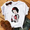 Kawaii Unisex Princess Cotton T-Shirt Summer Tops Harajuku Cartoon Graphic Tees Cute T-shirt Blouses