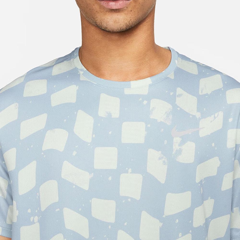 Nike Пуловер с круглым вырезом и принтом Dri-FIT, футболка с короткими рукавами, мужские топы, голубой DX0871-479