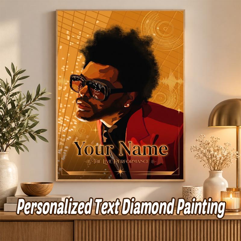 The Weeknd Custom Name Text 5D Diamond Painting Kit DIY Full Drill Diamond Art Decoration