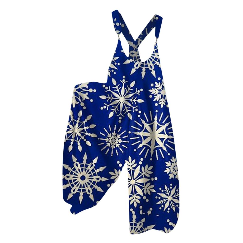 Женский летний комбинезон с рождественским принтом в винтажном стиле (Нерегулируемые ремни)