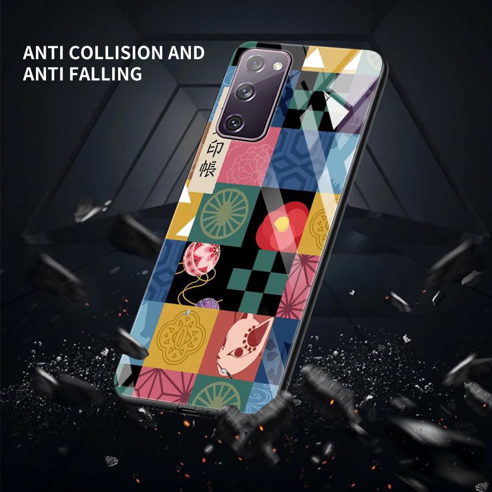 Стеклянный чехол для Samsung Galaxy S21 S20 Ultra S10 Plus Lite S20fe 5g S10e S9 S8, бампер, чехол, чехол, аниме, убийца демонов, цвет