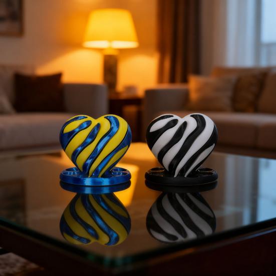 Мини-фигурка сердца, напечатанная на 3D-принтере, Спиральная игрушка-непоседа в форме сердца, Забавное украшение для стола, Подарок для снятия тревоги и стресса для детей и взрослых