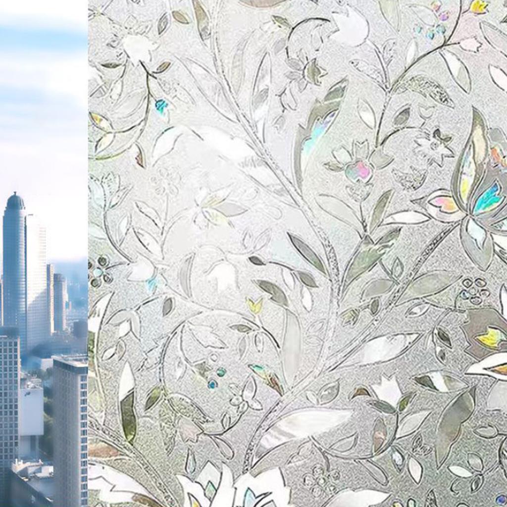 20x100см Статическая Матовая Оконная Пленка Стикер для Конфиденциальности для Ванной Комнаты Непрозрачная Полупрозрачная Контроль Света Клейкое Покрытие для Стекла