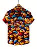 Fun Cute Duck Print Casual Shirt Loose Fit Cartoon Top Suitable for Beach Strolls Comic Conventions Weekend Outings