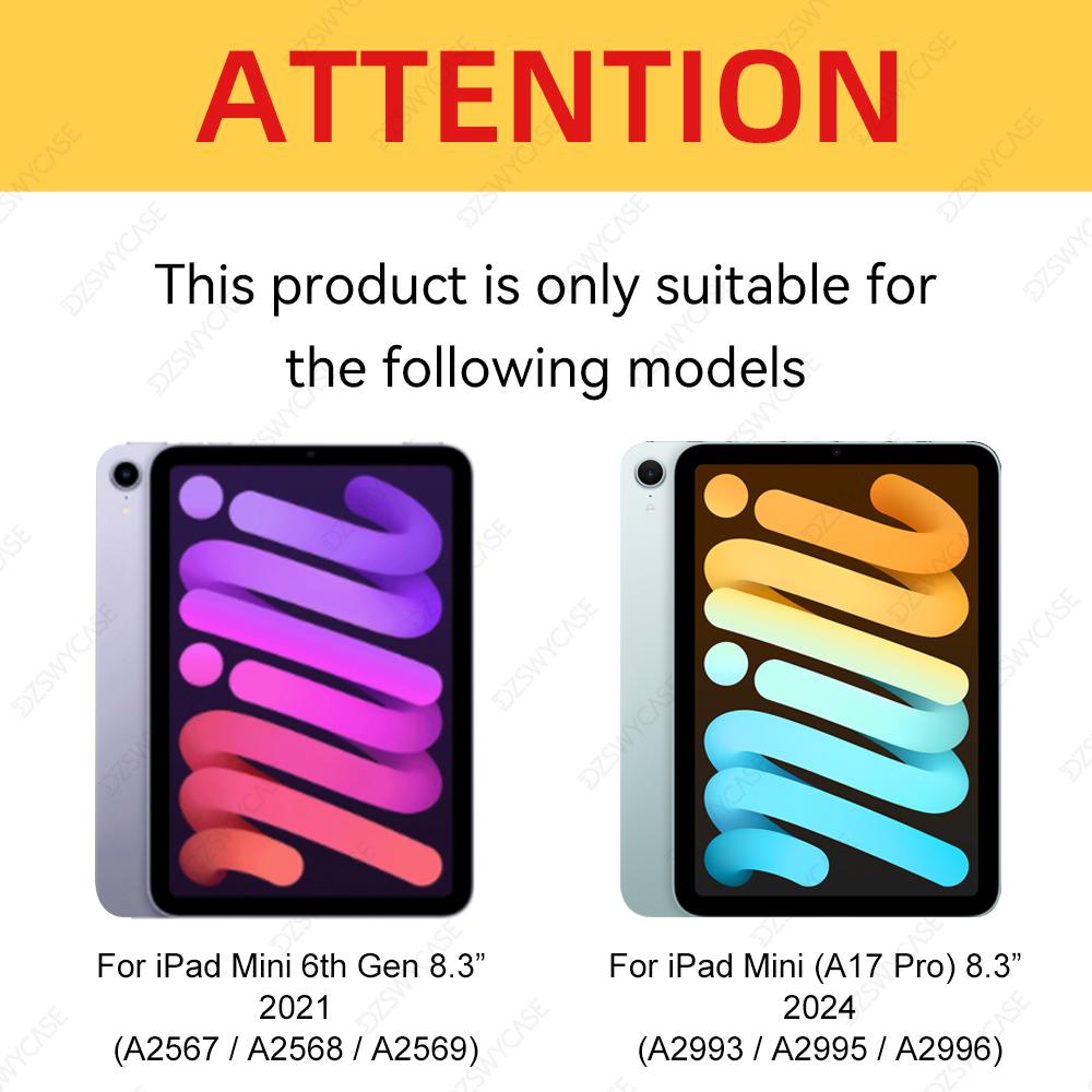 Чехол для iPad Mini 7 A17 Pro, чехол для iPad Mini 6 с держателем для карандаша, обложка для iPad Mini 7-го/6-го поколения 8,3 дюйма