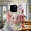 Phone Case: 2D flat design suitable for iPhone 18 17 16 15 14 13 Pro protective case, pink little elephant, perfect Christmas and Halloween holiday gi