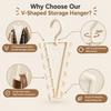 High-quality V-shaped 12-hook rotating hanger, 360 ° double-sided wardrobe storage rack, milky white, one