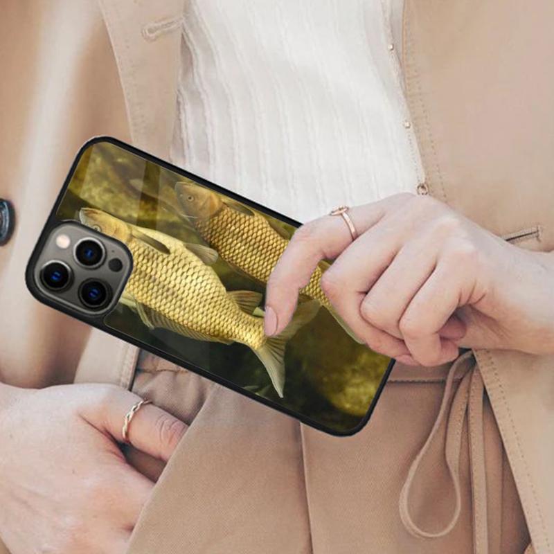 Магнитный чехол для телефона с изображением карпа для APPLE iPhone 17 Air 16 14 13 12 Pro Max 15 Plus Беспроводная зарядка с чехлом MagSafe