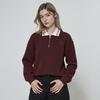 Women's Fleece-Lined Color-block Polo Sweatshirt