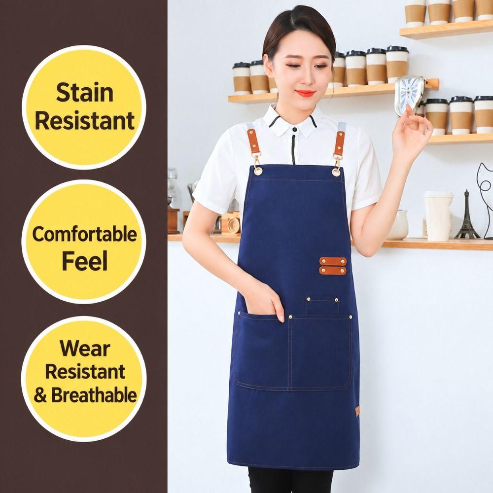 Oil Resistant Canvas Apron Adjustable Straps Cooking Apron Gifts Restaurant Apron Restaurant Work