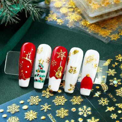 30 шт. Рождественские наклейки для дизайна ногтей Снеговик Снежинка Лось Рождественская елка Самоклеящиеся наклейки Дизайн Зимние принадлежности для ногтей своими руками