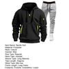 2Pcs/Set Men Sports Suit Hooded Drawstring Long Sleeve Pockets Sweatshirt Elastic Waist