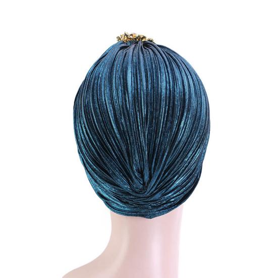 Headscarf Hat with Fancy Pleats Rhinestones Retro Style Women Turban Hat 20s 30s Vintage Headpiece Hair Accessories