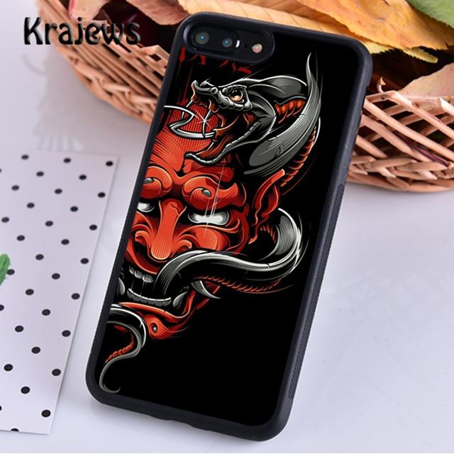 Krajews Японская маска демона Они Хання Чехол для телефона Cover Для iPhone 17 Air 16 15 14 plus 11 12 13 pro max Fundas