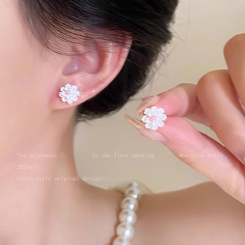 S925 Silver Camellia Earrings – Fresh Summer Luxury, Versatile Floral Design
