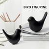 Creative Black Birds Matte Figurines Home Decorations Accessories (Pack of 2, Black)