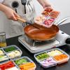 Коробка для хранения продуктов в холодильнике, прозрачные отсеки, разделенные, герметичные, с хорошим уплотнением, 4 лотка для овощей с
