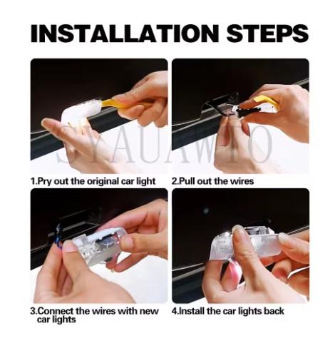 2pcs Door For Toyota PRADO Logo Light Toyota Ghost Shadow Light PRADO Welcome Light Puddle Lamp For Toyota PRADO 150 4000 2700 CJ7