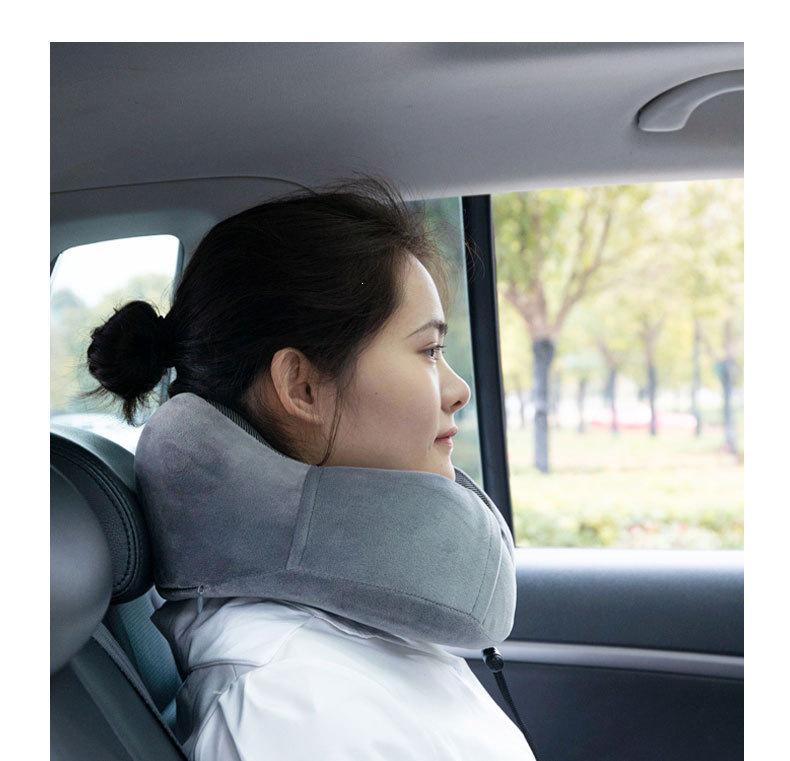 Memory Foam U-shaped Neck Support Pillow for Office, Travel, and Airplane Use