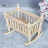 Dollhouse Cradles Smooth Kids Gift Wooden Scale 1:12 Dollhouse Cradle Baby Crib for Decor