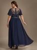 Женское макси-платье А-силуэта с бусинами и рукавами-крылышками Ever-Pretty Plus Size, вечернее платье с иллюзорным декольте