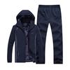 Autumn and Winter Men's Plus Velvet Thick Warm Hooded Sports Suit Outdoor Large Size Two-piece