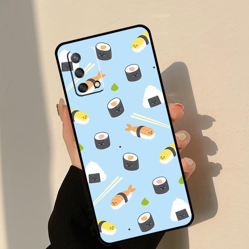 Японский кейс для еды суши для Oppo A80 A60 A40 A15 A16 A17 A57 A94 A74 A54 A76 A96 A18 A38 A58 A78 A98 A6 A5 Pro