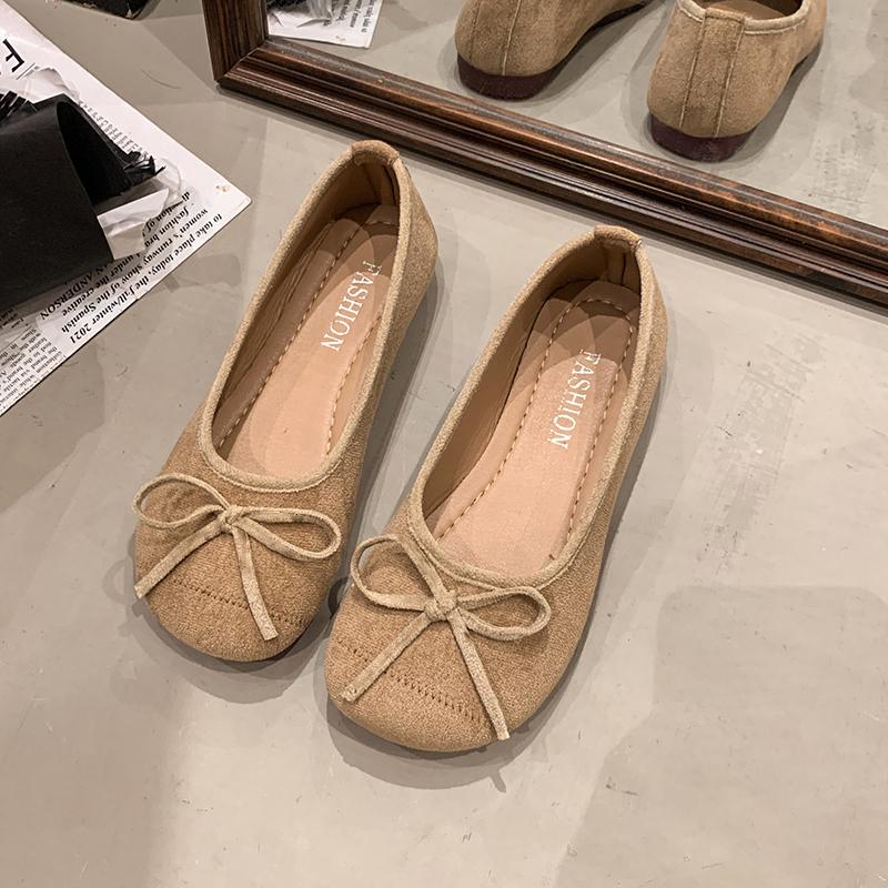 Модные замшевые леопардовые женские туфли-балетки Модные неглубокие туфли с бантом Женская обувь 2025 Новый тренд Весна Дизайнерский бренд Для ходьбы Удобные Женские Zapatos