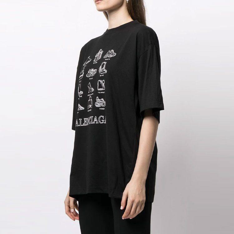 Balenciaga Женская черная футболка SS22 641532TJV801070
