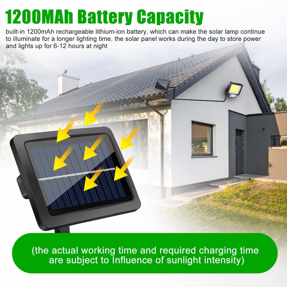 Настенный светильник для наружного сада, двора, 220000 люмен, солнечный уличный фонарь, 3 режима освещения, водонепроницаемый, 117cob