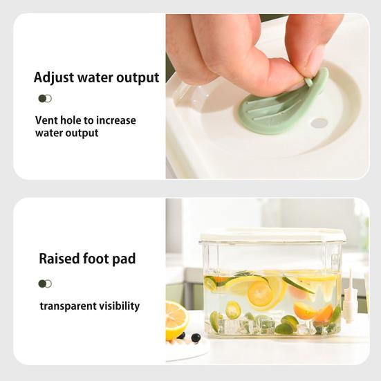 Drink Dispenser with Spigot 3.5L Cold Water Pitcher Beverage Liquid Drink Container for Fridge Lemonade Stand Juice Jug