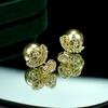 Love Zircon Pearl Stud Earrings Light Luxury High-End Earrings Fashion Temperament Earrings Women
