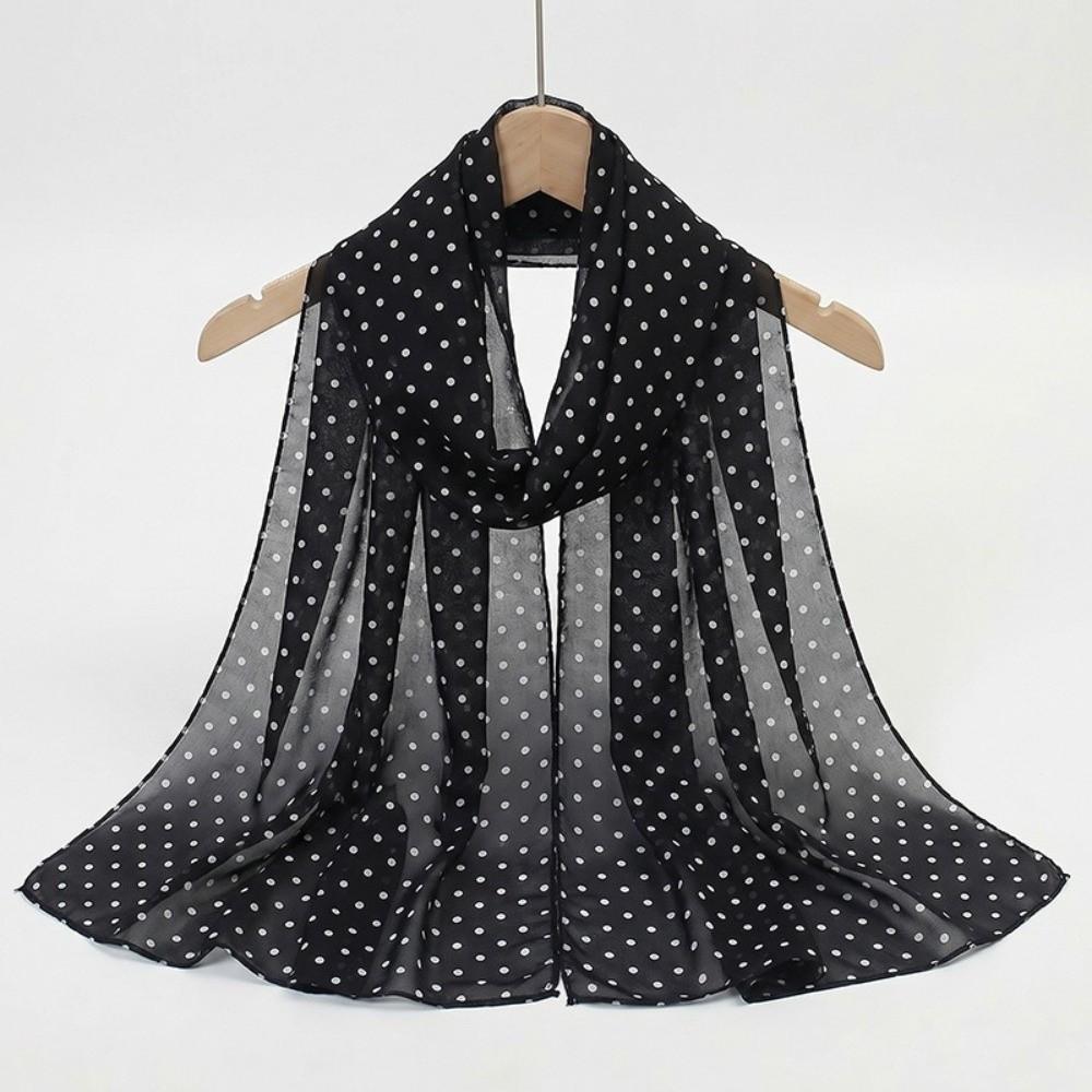 Polka Dots Shawl Wrap Ultra-thin Lady Bandanas Elegant Beach Scarf Summer Outing