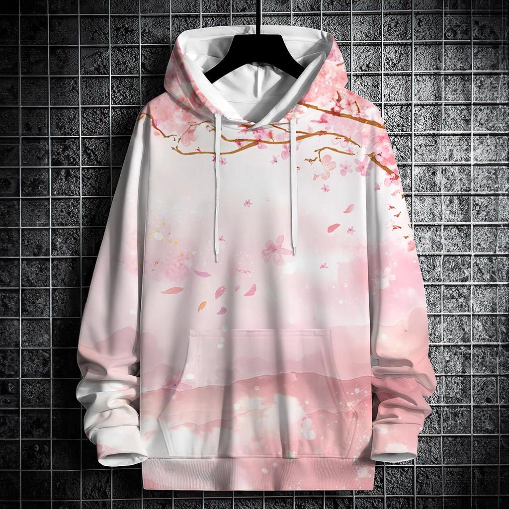 Осенние толстовки с капюшоном для мужчин с 3D-принтом в виде пейзажа, уличный дизайнер, свободный свитер большого размера с длинными рукавами, высококачественная мужская одежда