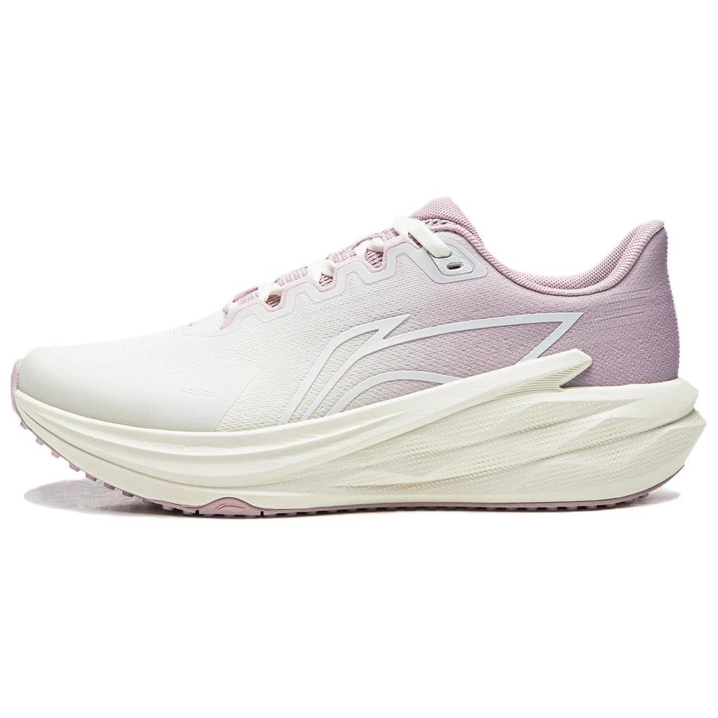 Li Ning Амортизирующие износостойкие низкие повседневные кроссовки для бега Женские Бело-розовые ARBW010-2