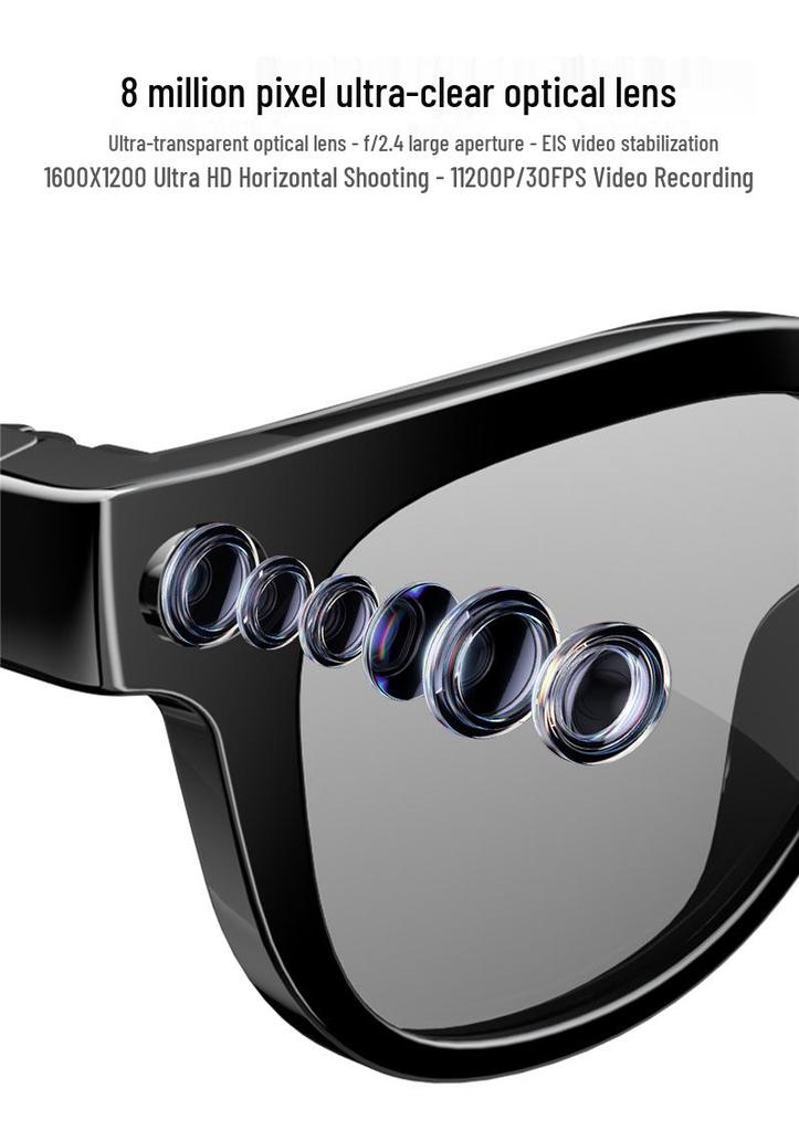 MT3 AI Smart Glasses: Real-time Translation, Video & Photo Capture, Object Recognition, Calls, Music, Bluetooth Retro Earphones