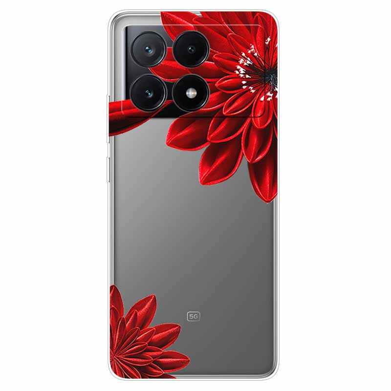 Чехол для Xiaomi Poco X6 Pro Прозрачный Милый Мягкий Силикон ТПУ Чехол для Poco X6 / X6 Pro 5G Чехол для Телефона X 6 X6Pro Прозрачные Чехлы