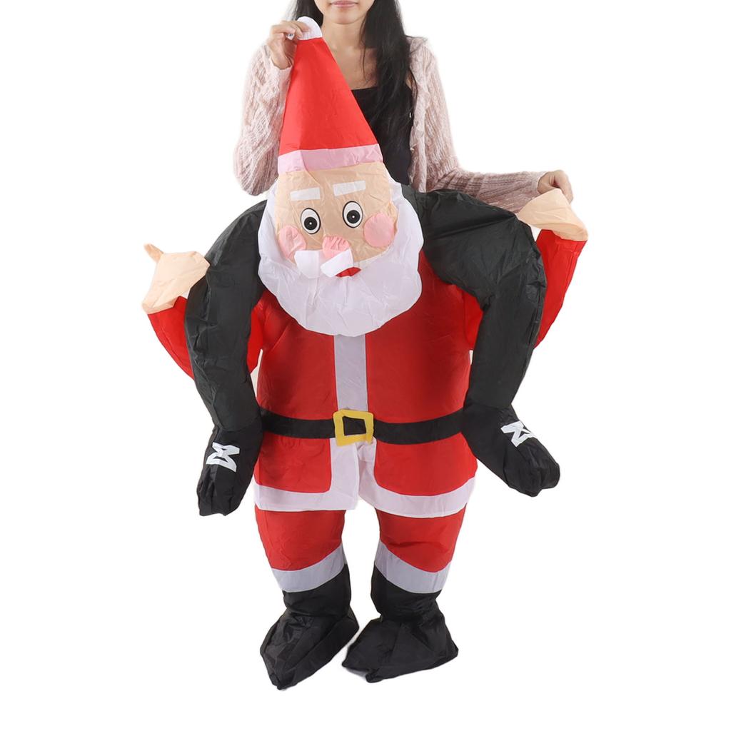 Santa Costume Funny Father Christmas Riding Inflatable Show Party Cosplay Role Playing Props