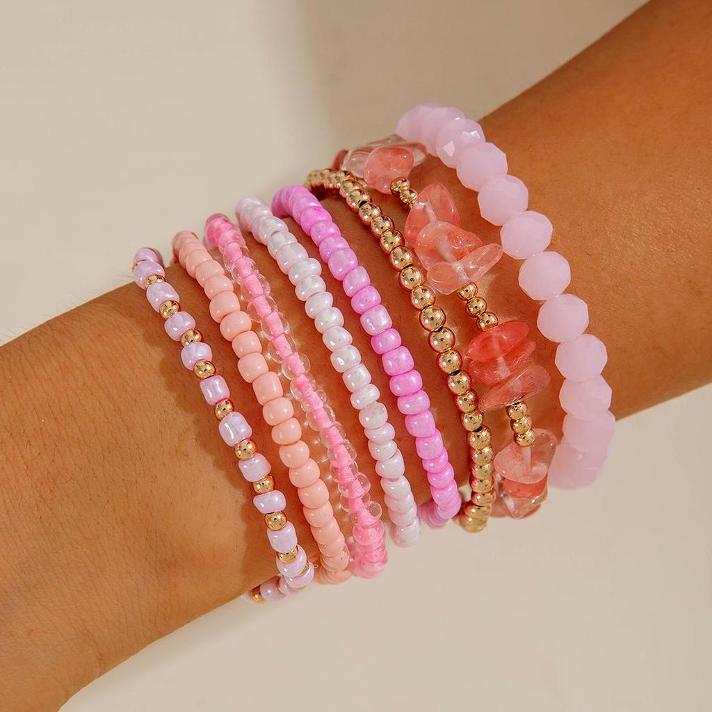 8 шт. Mirad цвет коричневый многокомпонентный набор рисовых бусин браслет для женщин ювелирные изделия персонализированный подходящий браслет