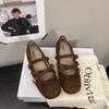 Inner height increase cm retro leopard print bow Mary Jane shoes spring and autumn new suede fairy ballet shoes