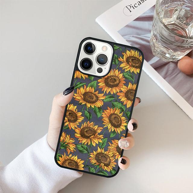 Цветочный чехол с подсолнухами для iPhone 17 Air 15 16 11 12 13 14 Pro Max Чехол для iPhone 17 Air Max Plus coque Fundas