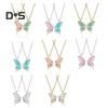 2Pcs/Set Friendship Necklace Meaningful Bright Luster Adjustable Extension Chain Decoration Gift Best Friend BFF Sister Butterfly Pendant Necklace