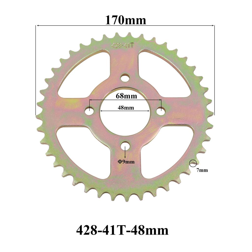 Цепи 428 37T/40T/41T/43T/48T 37MM-76MM Звездочки Задние Звездочки Для 110cc 125cc 140cc Мотоциклов Грязевых Питбайков