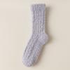 Coral Fleece Socks Solid Color Medium Tube Socks Season Fleece Thickened Warm Furry Home Floor Sleeping Socks