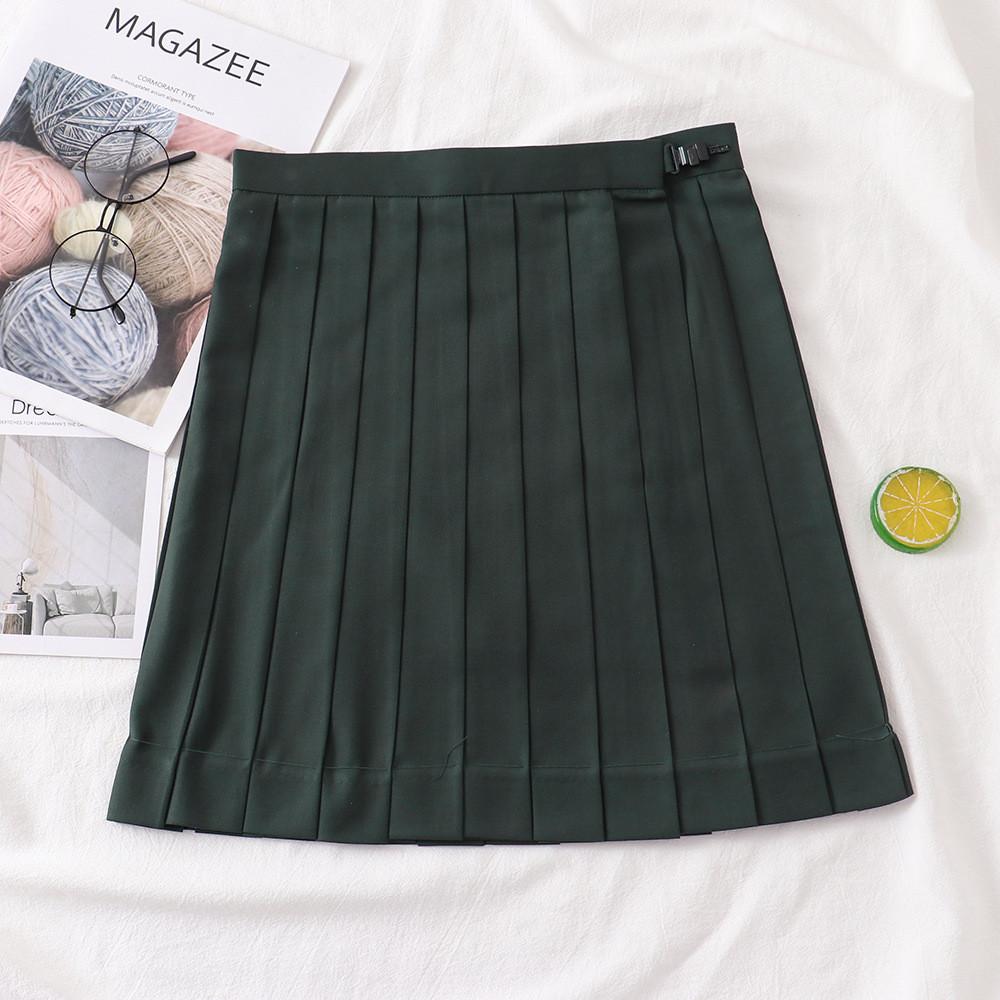 Uniform Pleated Skirt With High Waist For Students Summer College Style