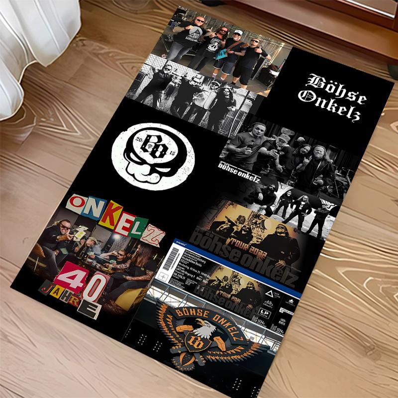 1pc Böhse Onkelz band Print Area Rug - Soft,Washable Non-Slip Indoor Mat for Office Chairs,Living Room,Home Office Decorative Rug