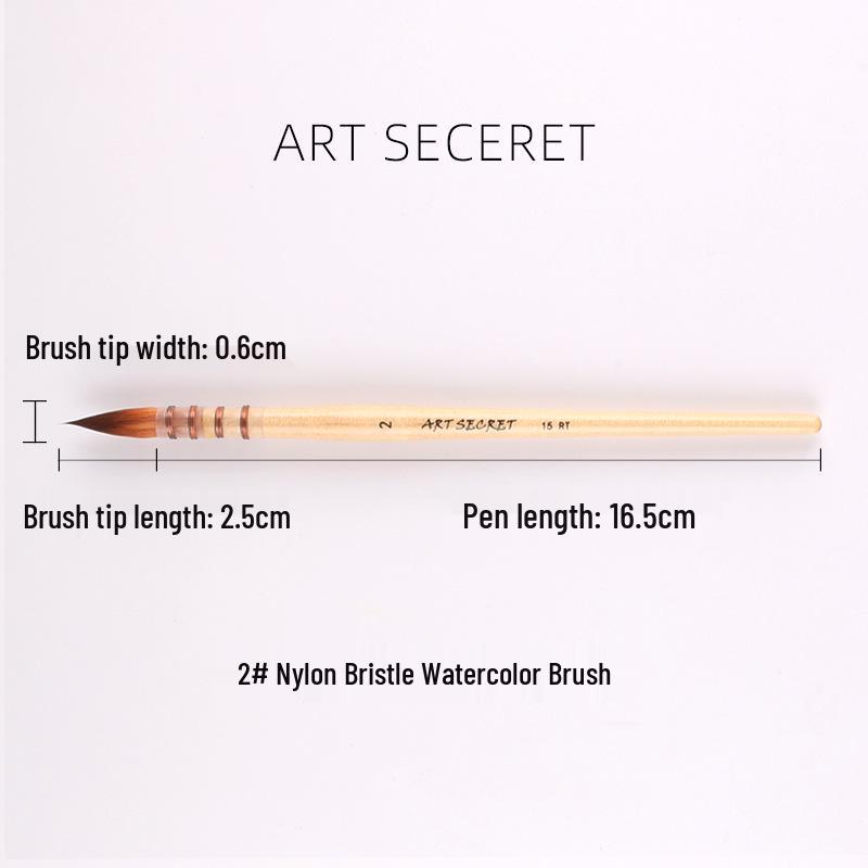 Корейская ArtSecret Академия Класс Красное дерево Ручка Нейлон Кисть для акварели 15RT