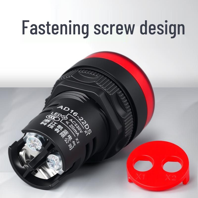 Светодиодный индикатор AD16-22DS: Огнестойкий, пыленепроницаемый кнопочный светильник