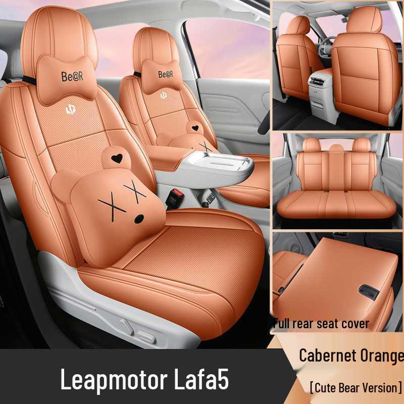 2025 Leap Lafa5 Universal Leather Seat Covers for 5-Seater Vehicles - All-Season, Full Coverage Cushions.