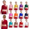 Girls Rhinestone Dance Top Asymmetric Shoulder Design Sparkly Crop Top for Stage Shows and Competition Events